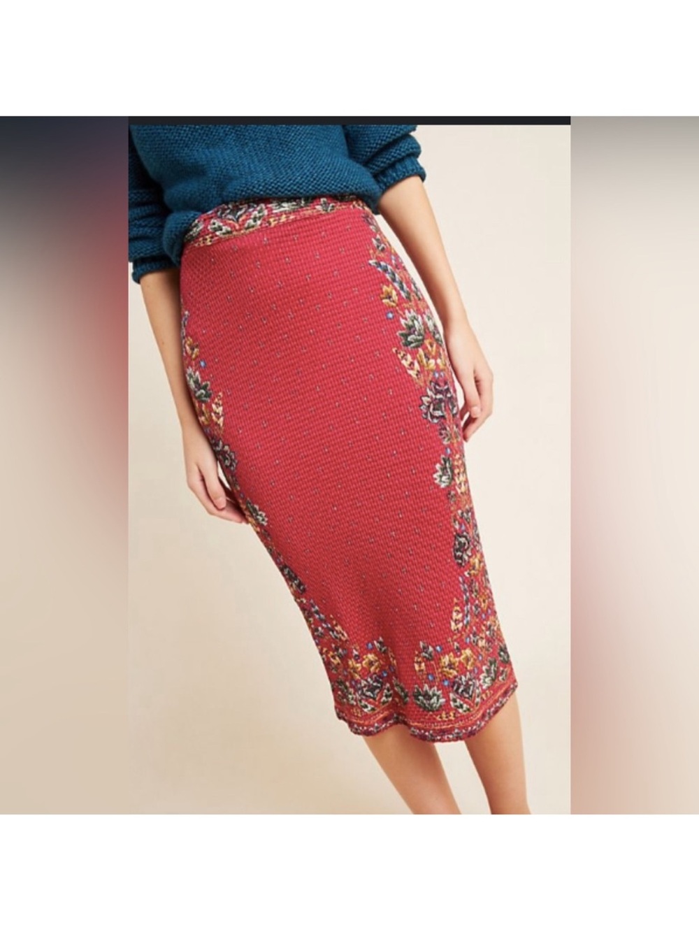 FARM Rio for Anthropologie Catalina Knit Pencil maxi skirt size small